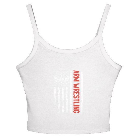 Arm Wrestle US Flag Arm Wrestling US Flag Women's Spaghetti Strap Tank Top