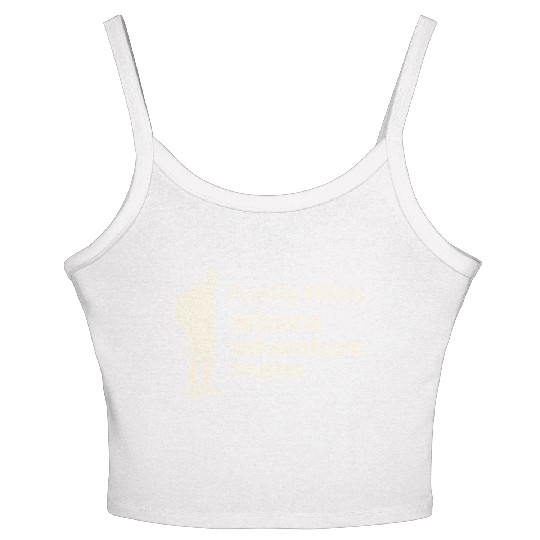 Family Hikes, Where Adventure Begins, Hiking, Fami Women's Spaghetti Strap Tank Top
