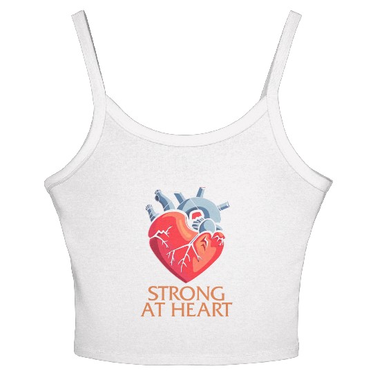 CHD Awareness Women's Spaghetti Strap Tank Top, Strong At Heart Pumping Iron