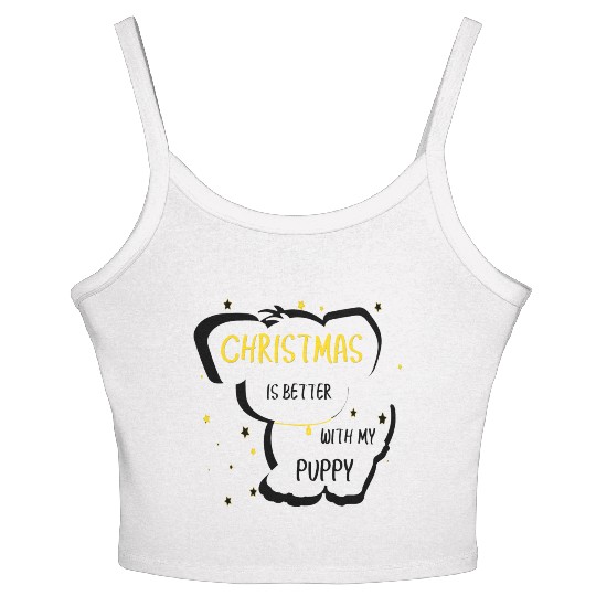 Christmas is Better with My Puppy Women's Spaghetti Strap Tank Top