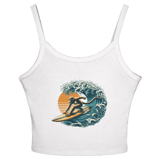Surfing monkey Women's Spaghetti Strap Tank Top