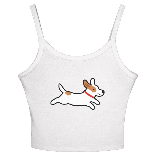 Cute Jack Russell Terrier Running Dog Women's Spaghetti Strap Tank Top