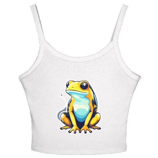 Golden Poison Frog Illustration Women's Spaghetti Strap Tank Top