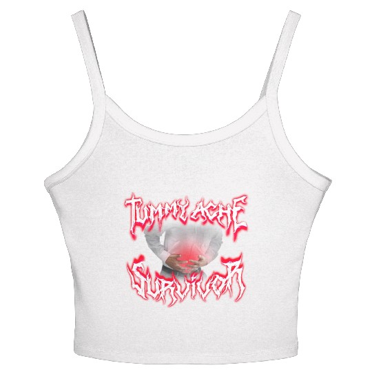 Tummy Ache Survivor Metal Design Women's Spaghetti Strap Tank Top