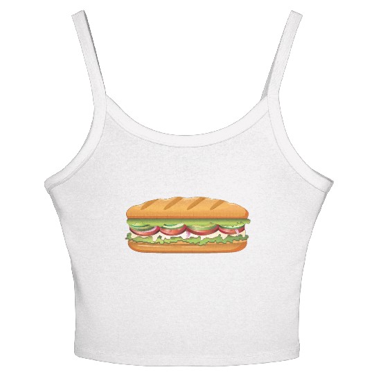 Subway Sandwich Design Women's Spaghetti Strap Tank Top