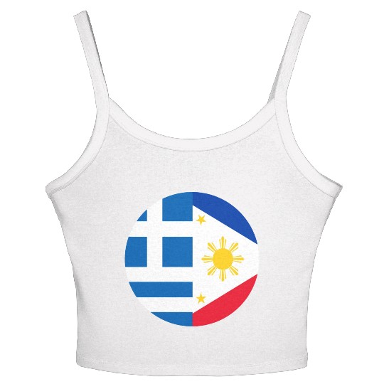 Greek Filipino flags Women's Spaghetti Strap Tank Top