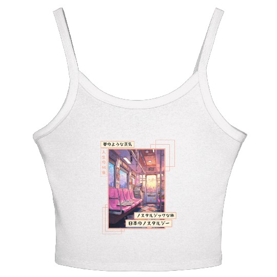 Japanese Aesthetic Subway Streetwear Vaporwave Ret Women's Spaghetti Strap Tank Top