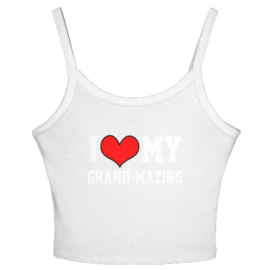 I Love My Grandma Amazing Puns Fun Mothers Day Kid Women's Spaghetti Strap Tank Top