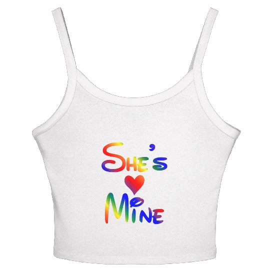 LGBT Pride I'm Her She's Mine Lesbian Couple Love Women's Spaghetti Strap Tank Top