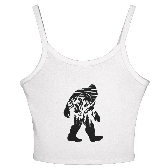 Mountain Wolf Howling Silhouette Women's Spaghetti Strap Tank Top