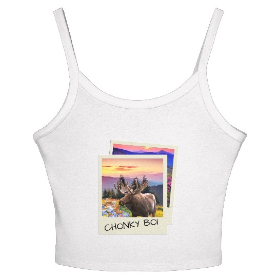 CHONKY BOI MOOSE Women's Spaghetti Strap Tank Top