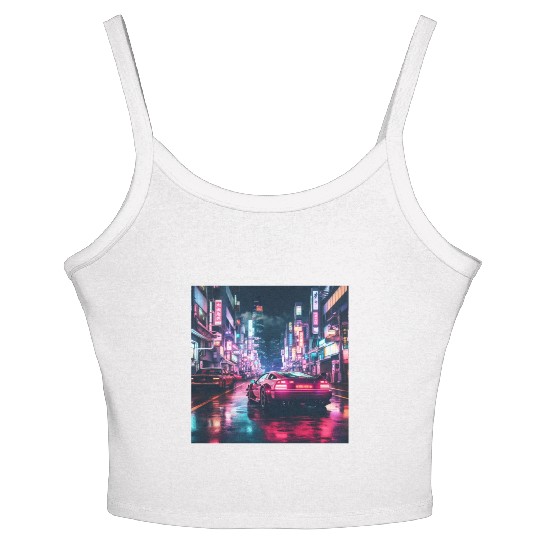Vaporwave Tokyo Women's Spaghetti Strap Tank Top