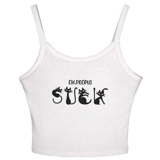 Funny cat Ew, people suck Women's Spaghetti Strap Tank Top
