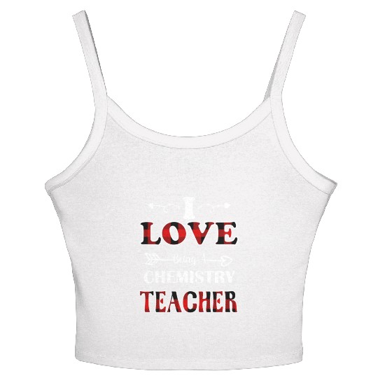 Chemistry Teacher valentines day red plaid28 Women's Spaghetti Strap Tank Top