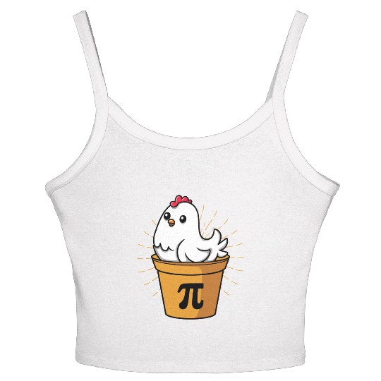 Chicken Pot Pie Funny Pi Day Math Equations Women's Spaghetti Strap Tank Top