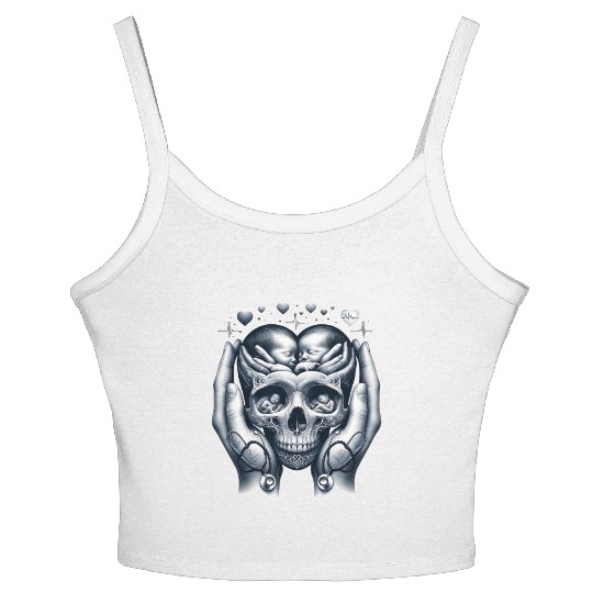 Embrace of Life Skull Women's Spaghetti Strap Tank Top NICU Mom Strength and
