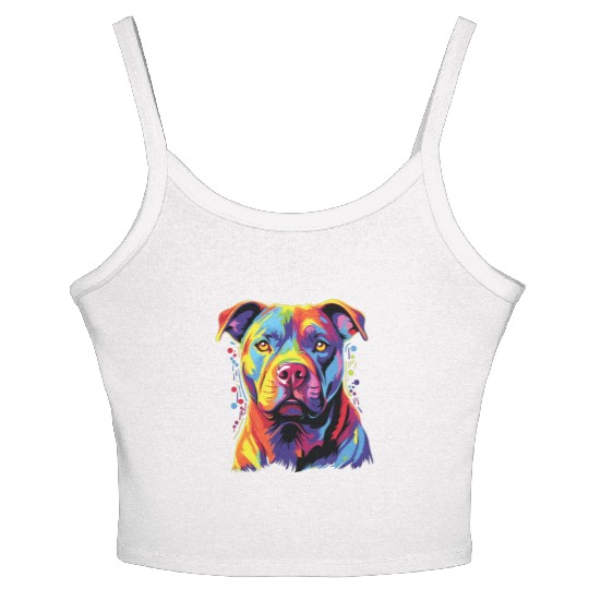 Watercolor Colorful Staffordshire Women's Spaghetti Strap Tank Top