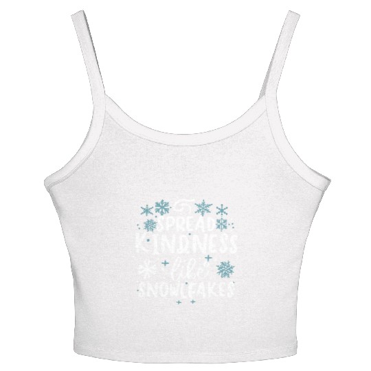 Christmas Themed Spread Kindness Like Snowflakes Women's Spaghetti Strap Tank Top