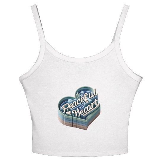 3D Peaceful Heart Typography Design Women's Spaghetti Strap Tank Top