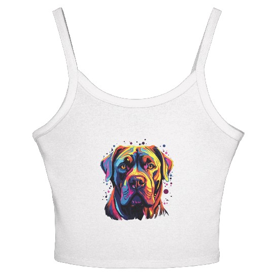Watercolor Colorful Cane Corso Women's Spaghetti Strap Tank Top