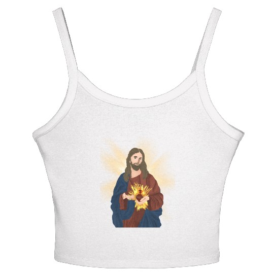 sacred heart of jesus Women's Spaghetti Strap Tank Top