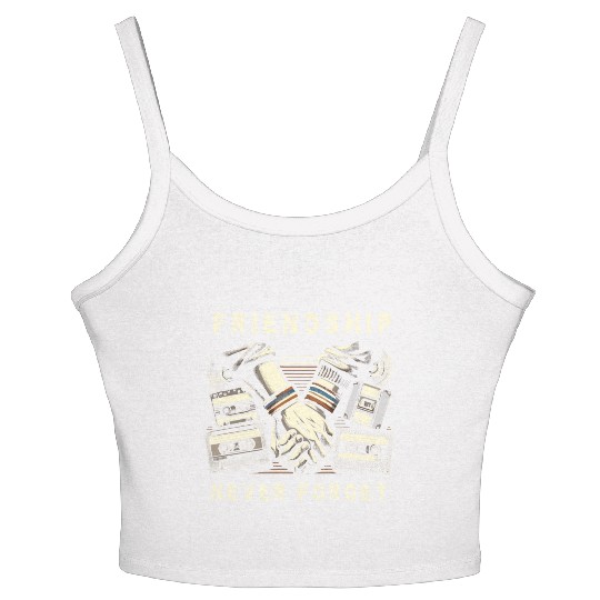 Friendship Never Forget Old School Nostalgia Tape Women's Spaghetti Strap Tank Top