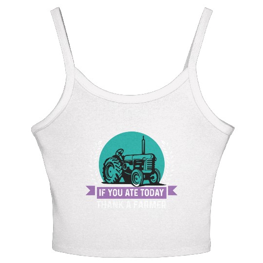 Thank a Farmer Thankful Person Gift Women's Spaghetti Strap Tank Top