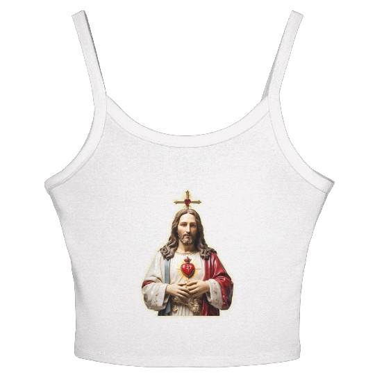 sacred heart of jesus Women's Spaghetti Strap Tank Top