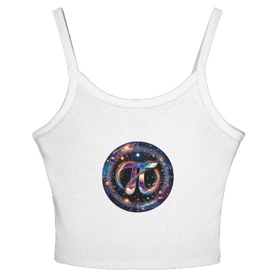 Funny Pi Day 2024 3,14 Pi Number Symbol Math Women's Spaghetti Strap Tank Top