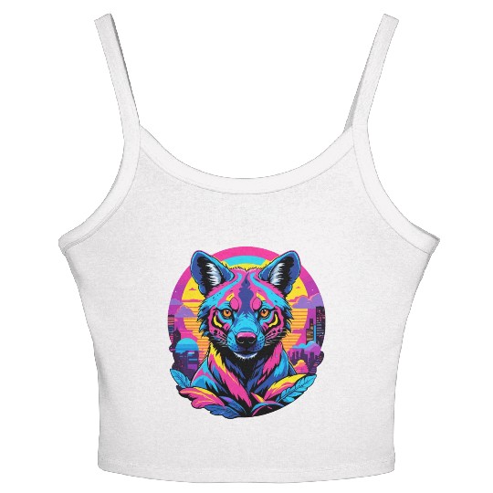 Neon Wild - Urban Hyena Portrait Women's Spaghetti Strap Tank Top