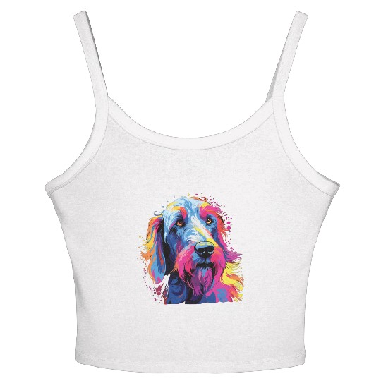 Watercolor Colorful Irish wolfhound Women's Spaghetti Strap Tank Top
