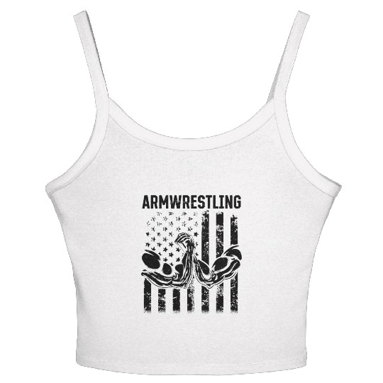 Armwrestling US Flag Arm Wrestler Arm Wrestling Women's Spaghetti Strap Tank Top