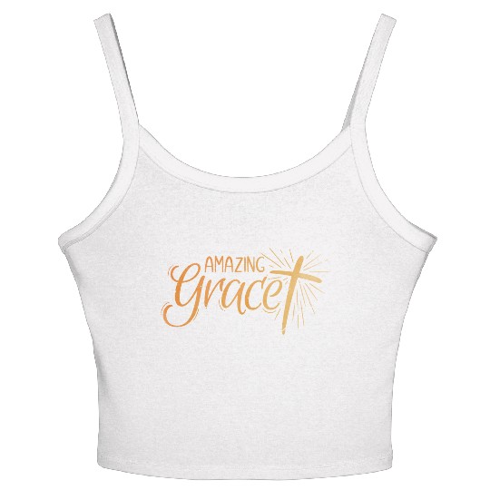 Amazing Grace Lettering Women's Spaghetti Strap Tank Top