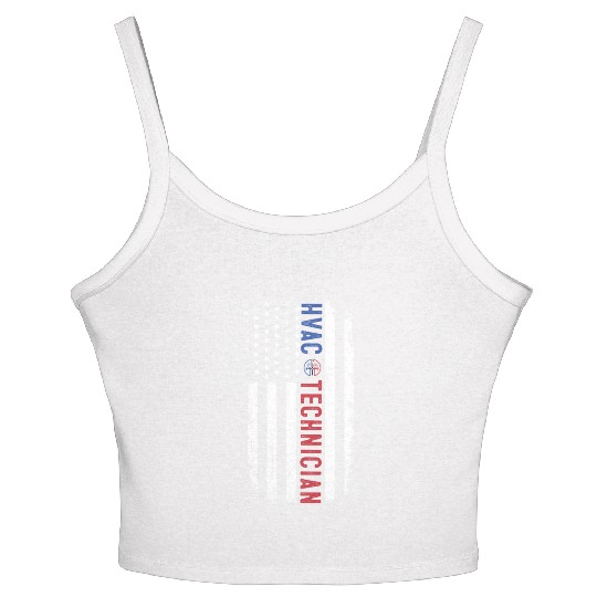 HVAC Technician US American Flag HVAC Mechanic Women's Spaghetti Strap Tank Top