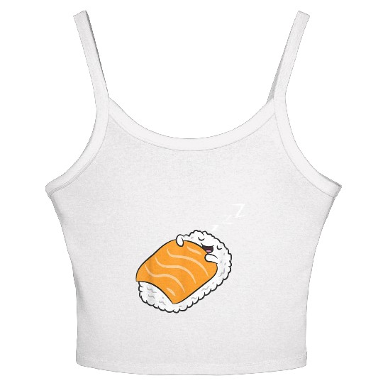 Cute Sushi Kawaii Japanese Food Sleeping Sushi Pa Women's Spaghetti Strap Tank Top