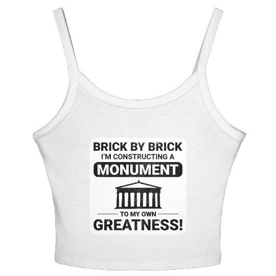 Monumental Brick Mastery: Humorous Bricklayer Women's Spaghetti Strap Tank Top