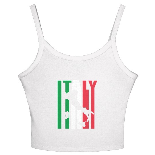 Italy Vintage Countries Italian Culture Flag Women's Spaghetti Strap Tank Top