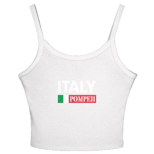 Italy Flag Pompeii Conservation Volcanic Eruption Women's Spaghetti Strap Tank Top