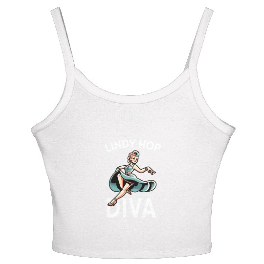 Lindy Hop Dancer Embraces Swing Dance Moves in Women's Spaghetti Strap Tank Top