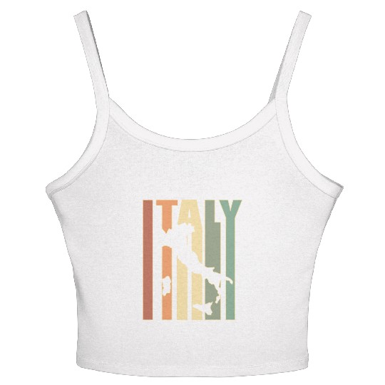 Italy Vintage Card Gift For Italians Women's Spaghetti Strap Tank Top