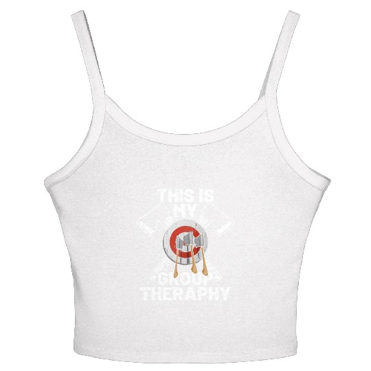 This Is My Group Therapy Axe Thrower Axe Throwinga Women's Spaghetti Strap Tank Top