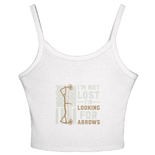 Funny Archery USA Flag Patriotic Hunter Women's Spaghetti Strap Tank Top