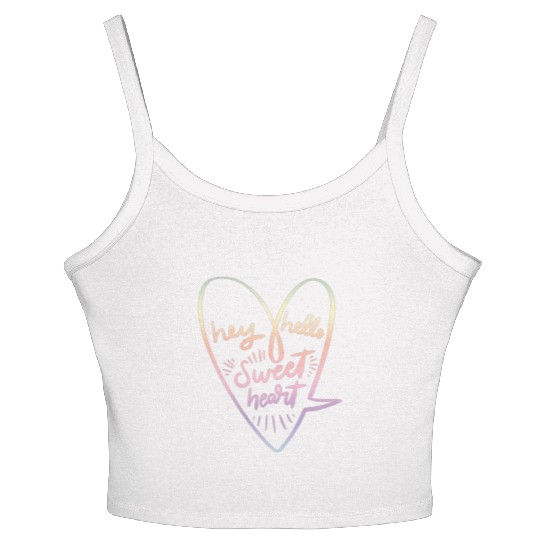 HEY HELLO SWEET HEART Women's Spaghetti Strap Tank Top