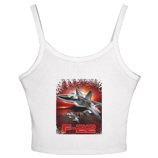 F-22 Raptor Fighterjet Us Air Force Warbird Women's Spaghetti Strap Tank Top