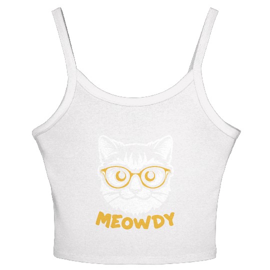 Meowdy Funny Kitty Michigan Gift Women's Spaghetti Strap Tank Top