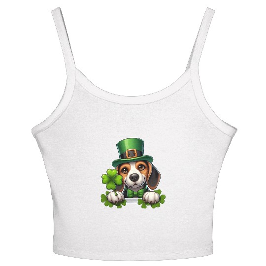 St. Patrick's Day Beagle Women's Spaghetti Strap Tank Top