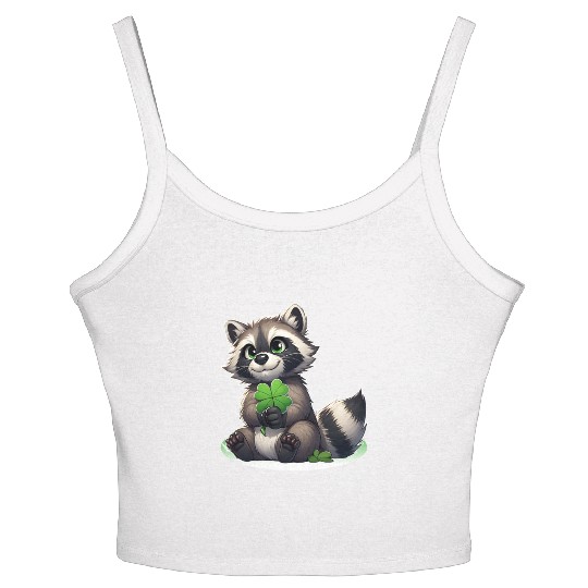 St. Patrick's Day Raccoon Revelry Women's Spaghetti Strap Tank Top