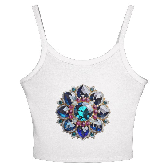 Gorgeous Gemstone Brooch: A Radiant Statement Piec Women's Spaghetti Strap Tank Top