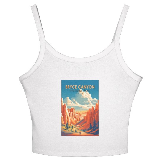Bryce Canyon National Park Travel Art Vintage Women's Spaghetti Strap Tank Top