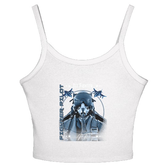 Fighter Pilot Helmet Air Force F4 Phantom Women's Spaghetti Strap Tank Top